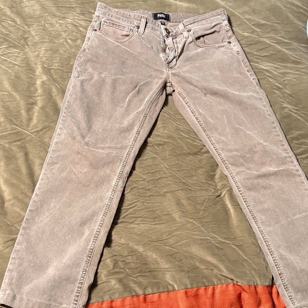 PAIGE Denim Men’s Slim Fit Transcend Pants - Faded Olive - 29x26